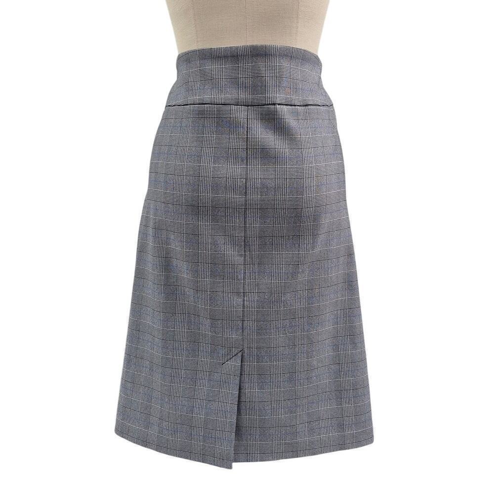 SOHO Poly Blend Houndstooth Plaid Skirt Black/White Blue Sz XL - Picture 2 of 4